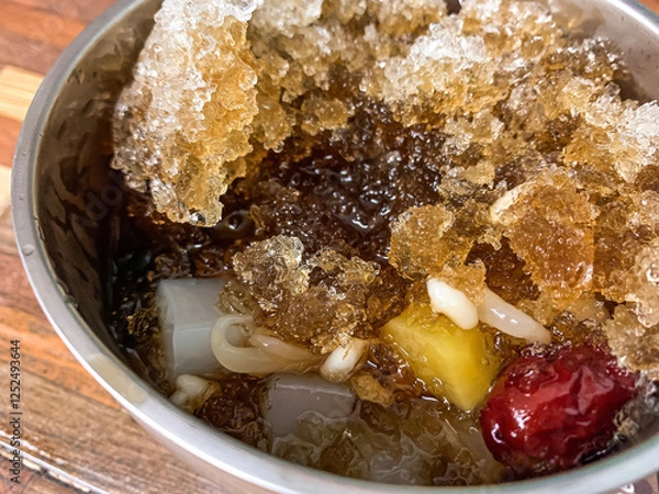 Fototapeta close up of a bowl of muesli with almonds