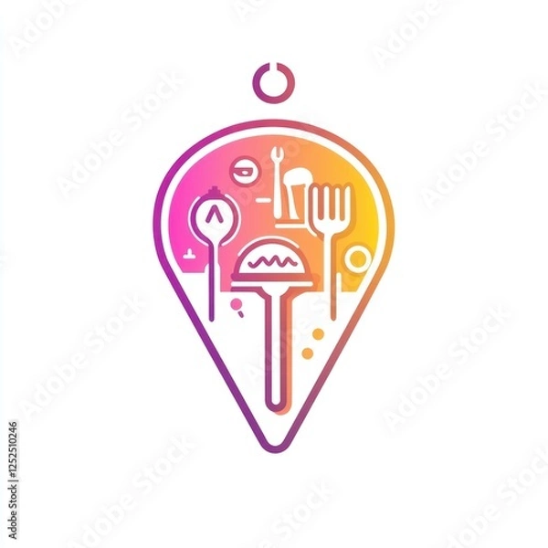 Obraz Colorful Restaurant Location Icon