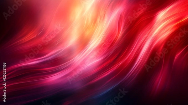 Fototapeta Abstract Red Orange Swirling Flowing Dynamic Energy Background Art Waves Lines Color Shiny Curve    
