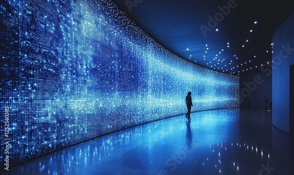 Fototapeta 3D Dynamic Light Wall, Generative AI