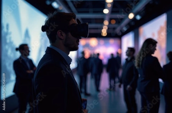 Obraz An expert demonstrating VR technologies at the exhibition
