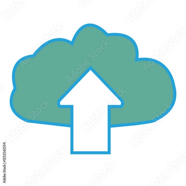 Fototapeta Upload cloud icon vector