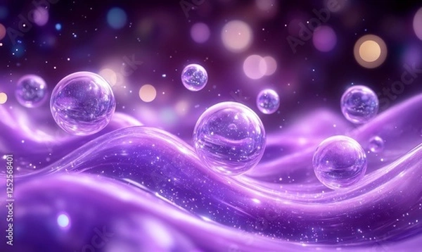 Fototapeta 3D Violet Abstract Background, Generative AI