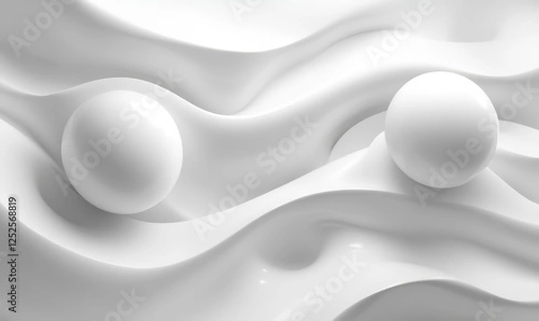 Fototapeta 3D Fluid Shapes Abstract Background, Generative AI