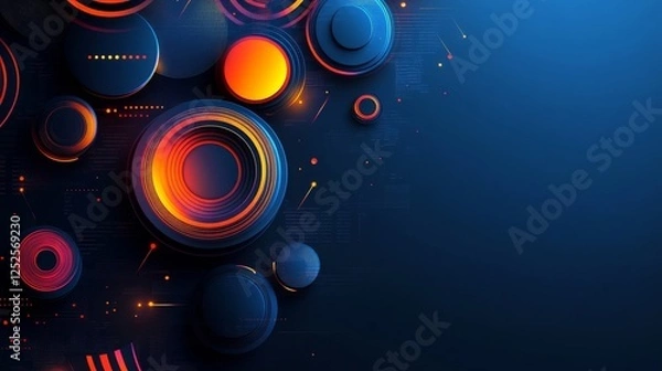 Obraz Abstract Business Tech 3D Background, Generative AI