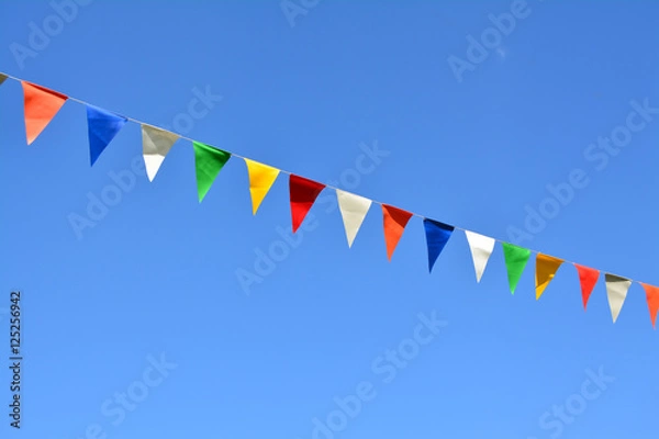 Obraz Pennant flags and blue sky