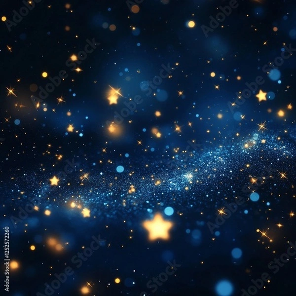 Obraz Blurred Glowing Stars Background, Generative AI