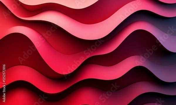 Fototapeta Abstract Geometric Waves Background, Generative AI