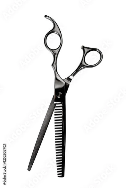 Obraz black thinning scissors isolated on white
