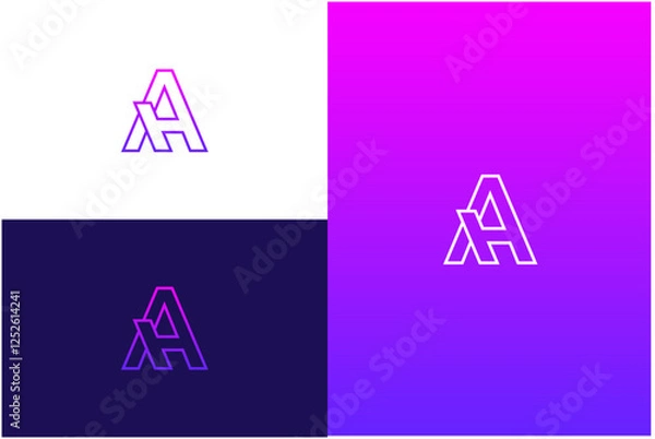Obraz Initial AH Logo Design Vector
