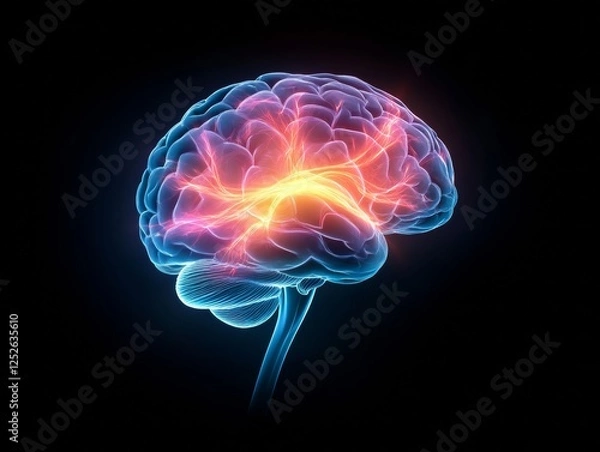 Obraz Illuminated Human Brain Anatomy.