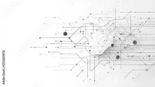 Fototapeta Abstract Geometric Design With Lines And Shapes On White Background