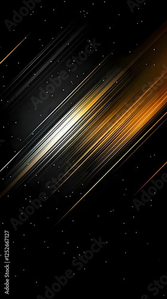 Fototapeta Abstract Gold Lines Dark Background Illustration