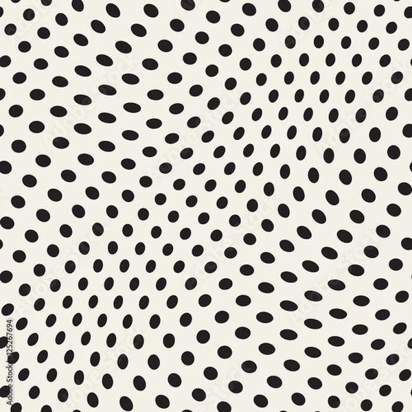 Fototapeta Vector Seamless Irregular Polka Dots Distorted Pattern