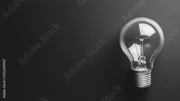 Fototapeta Vintage Light Bulb on Dark Background for Creative Projects and Designs