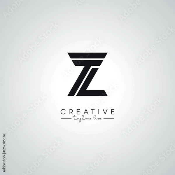 Obraz ZT TZ Letter Modern Artistic Alphabet Logo Design. Initial Based Vector Template.