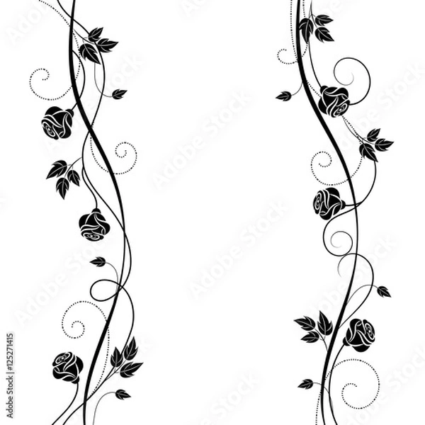 Obraz Simple floral background in black and white