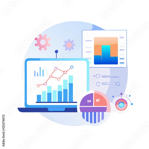 Fototapeta AI-powered data analytics and business intelligence