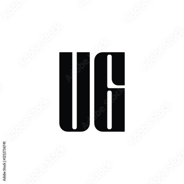 Fototapeta UG monogram logo design letter text name symbol monochrome logotype alphabet character simple logo