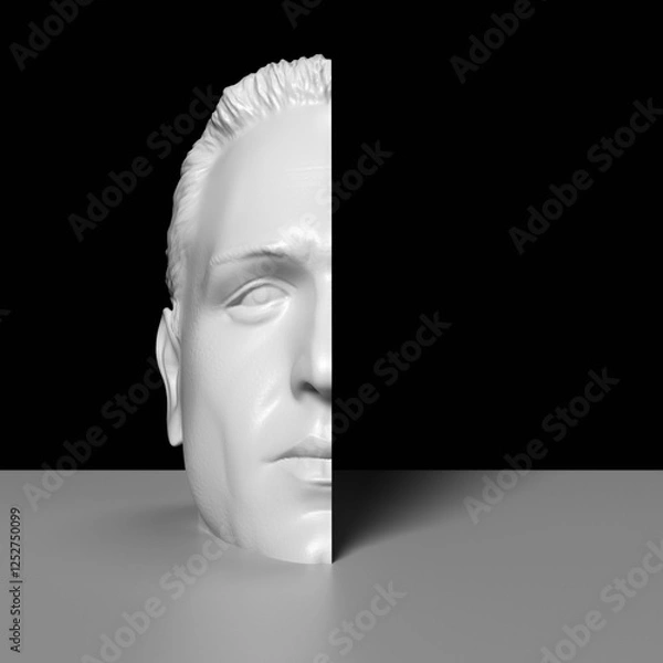 Fototapeta Half the head of a plaster sculpture as an abstraction.