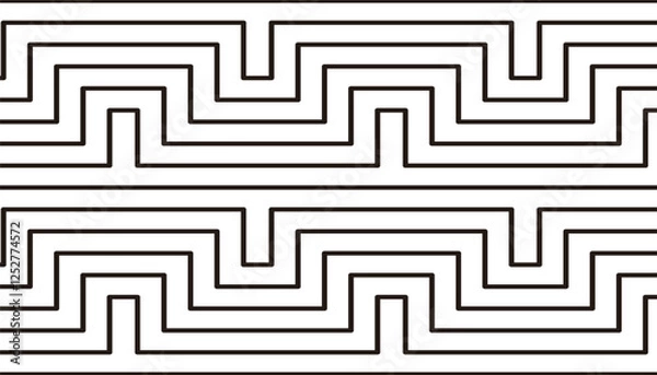 Fototapeta Black and white lines pattern with geometric contour effect. Vector Format Illustration. EPS10 