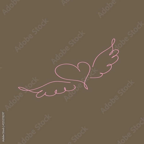 Fototapeta сердечко с крыльями