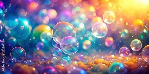 Obraz Abstract Blur Gradient Background with Bokeh Lights and Bubbles - Soft Focus, Dreamy Atmosphere Stock Photo