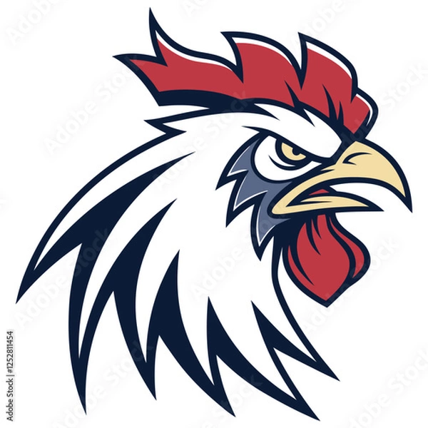 Obraz Smiling Chicken Character on a Plain White Background.