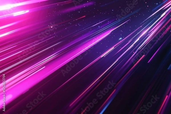 Fototapeta Vibrant abstract light trails in pink and purple hues creating a dynamic motion effect