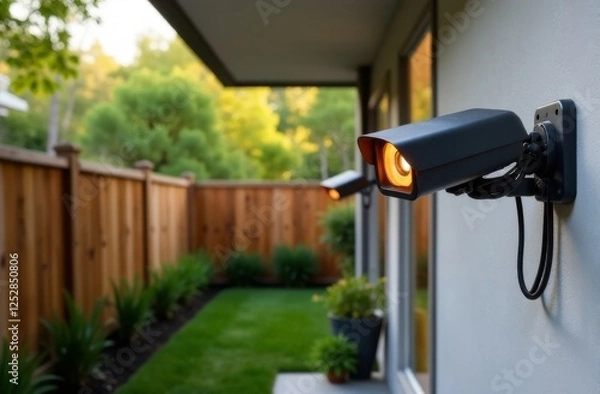 Obraz Modern Home Security at Dusk