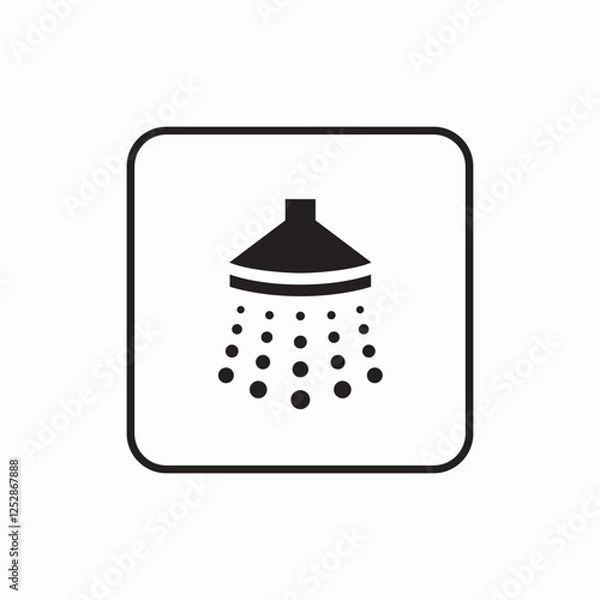 Obraz shower head bathroom facility icon vector sign