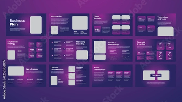 Obraz Gradient Corporate Business Powerpoint Presentation Template
