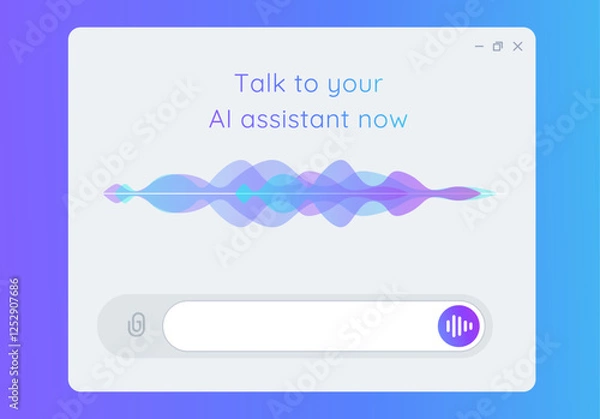 Obraz AI Virtual Assistant Speech to text with waveform User Interface speak chat with AI virtual assistant bot artificial intelligence having conversation smart Voice Assistant