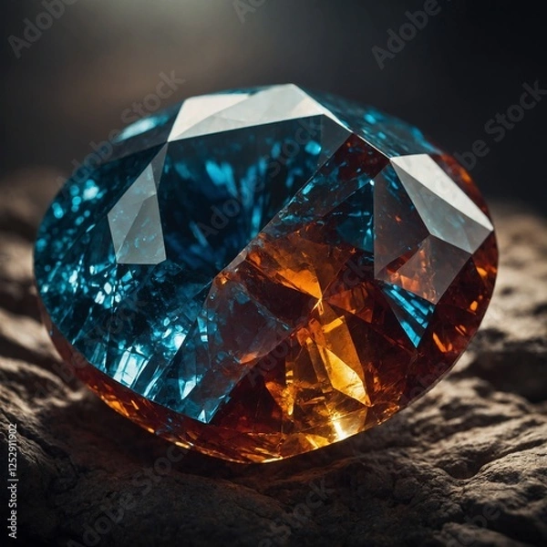 Obraz A stunning, oversized gemstone with sharp facets catching the light.