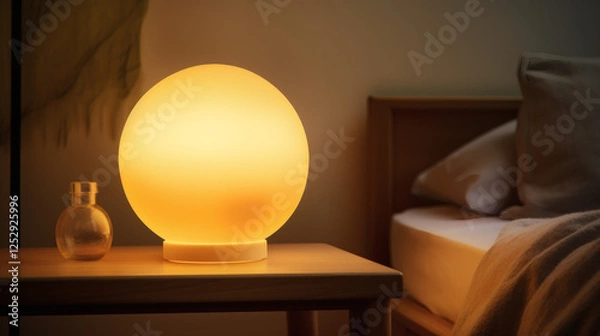 Fototapeta lamp near the bed