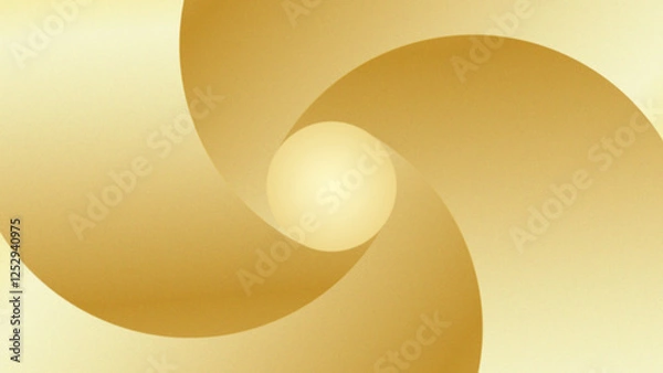 Fototapeta An abstract, fluid wave design with smooth curves converging at a central point. The golden gradient enhances the sense of depth and motion, creating a luxurious, modern aesthetic.