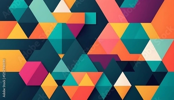 Fototapeta Colorful Geometric Pattern Background with Modern Abstract Triangle Design
