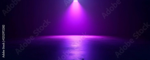 Obraz Purple spotlight stage, dark background. Event backdrop