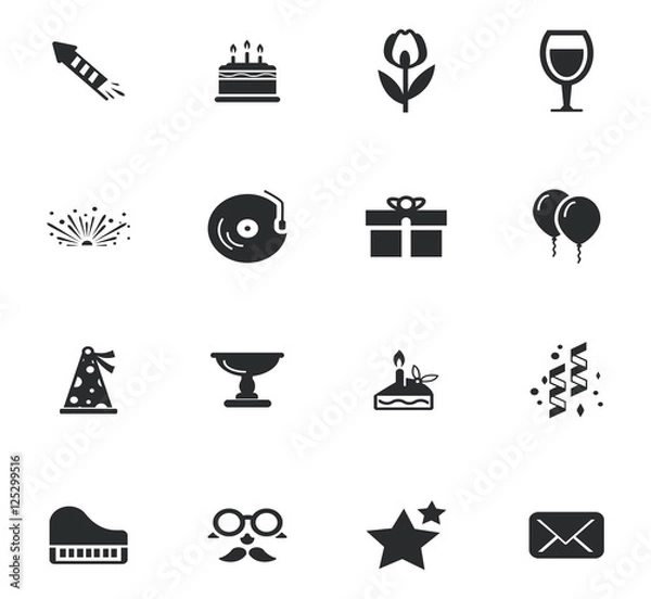 Obraz Party time icons set
