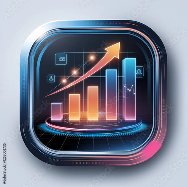 Obraz tablet pc with graph