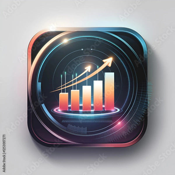 Obraz business graph on red background