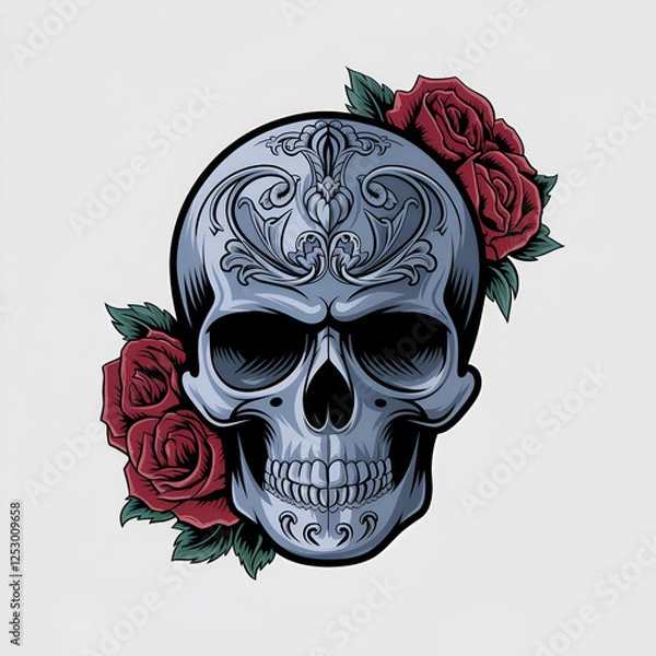Obraz skull with roses