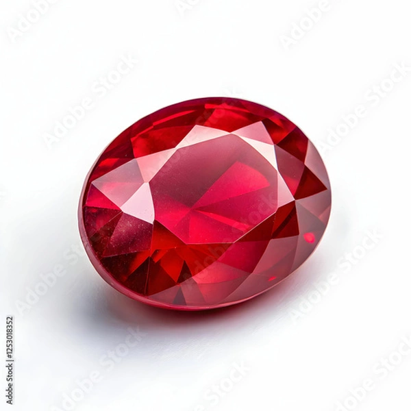 Fototapeta ruby gemstone with white background