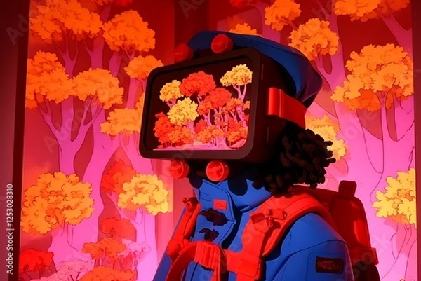 Obraz Colorful Figure with Forest Screen