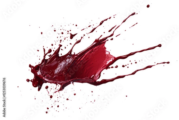 Fototapeta blood splash in a geometric pattern, isolated on a white background