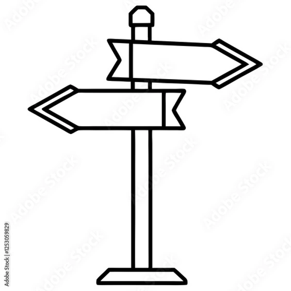 Fototapeta Creative Line Art Signposts in Vector