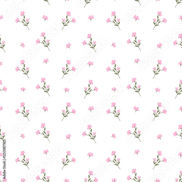 Fototapeta seamless pattern with pink flowers