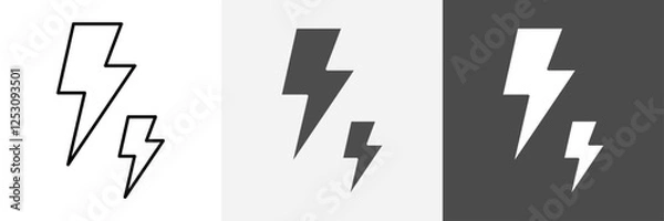 Fototapeta Lightning icon set vector art