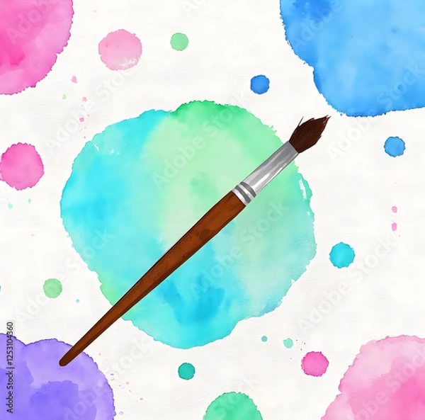 Obraz watercolor background with watercolor brush