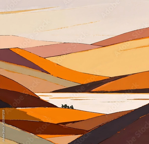 Obraz desert landscape with mountains